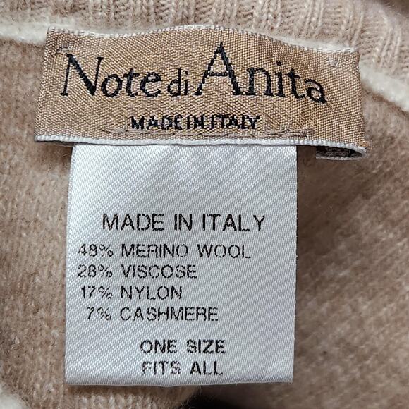 Note di Anita Poncho Sweater Womens One Size Ivory Tan Turtleneck Made in Italy - Picture 10 of 11
